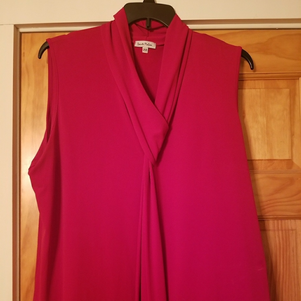 Red Sleeveless Blouse